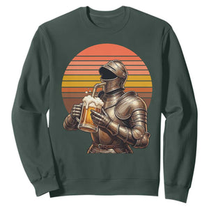 Funny Medieval Renaissance Drinker Sweatshirt Vintage Knight In Armor Beer Lover