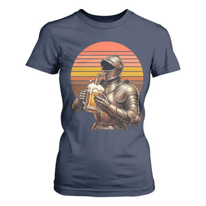 Funny Medieval Renaissance Drinker T Shirt For Women Vintage Knight In Armor Beer Lover