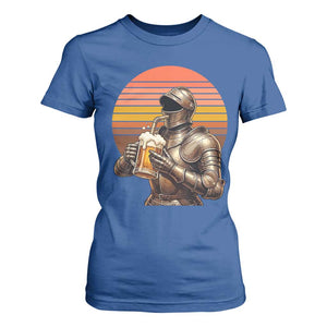 Funny Medieval Renaissance Drinker T Shirt For Women Vintage Knight In Armor Beer Lover