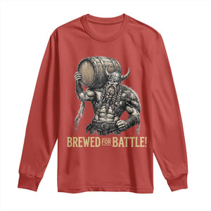 Vintage Viking Beer Drinker Warrior Gift Long Sleeve Shirt Brewed For Battle