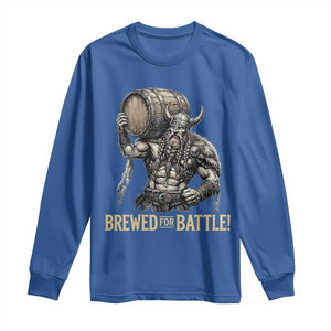 Vintage Viking Beer Drinker Warrior Gift Long Sleeve Shirt Brewed For Battle