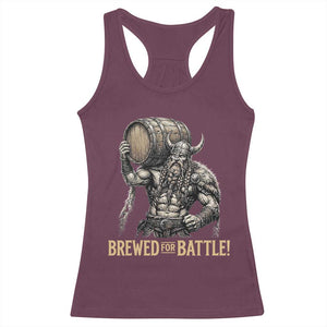 Vintage Viking Beer Drinker Warrior Gift Racerback Tank Top Brewed For Battle