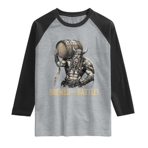 Vintage Viking Beer Drinker Warrior Gift Raglan Shirt Brewed For Battle