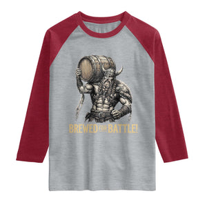 Vintage Viking Beer Drinker Warrior Gift Raglan Shirt Brewed For Battle