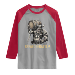 Vintage Viking Beer Drinker Warrior Gift Raglan Shirt Brewed For Battle