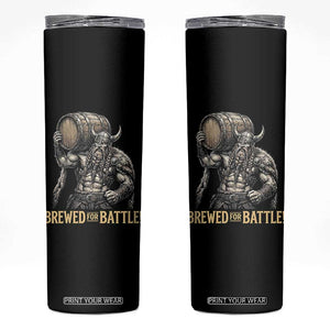 Vintage Viking Beer Drinker Warrior Gift Skinny Tumbler Brewed For Battle