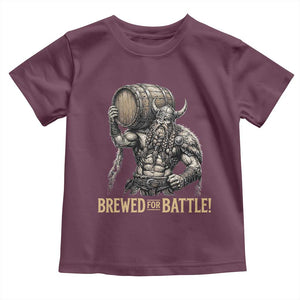 Vintage Viking Beer Drinker Warrior Gift Toddler T Shirt Brewed For Battle