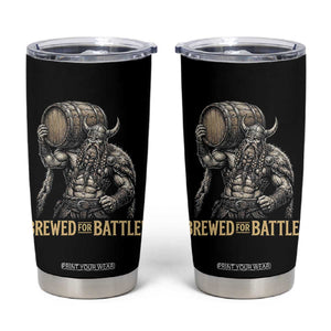 Vintage Viking Beer Drinker Warrior Gift Tumbler Cup Brewed For Battle