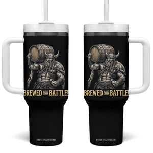 Vintage Viking Beer Drinker Warrior Gift Tumbler With Handle Brewed For Battle