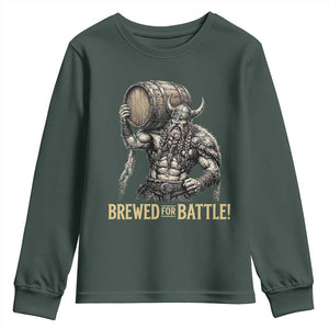 Vintage Viking Beer Drinker Warrior Gift Youth Sweatshirt Brewed For Battle