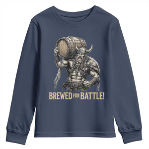 Vintage Viking Beer Drinker Warrior Gift Youth Sweatshirt Brewed For Battle