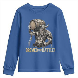 Vintage Viking Beer Drinker Warrior Gift Youth Sweatshirt Brewed For Battle