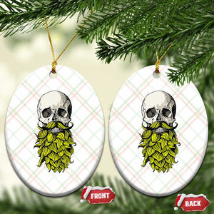 Vintage Craft Brewer Beer Lover Gift Ceramic Ornament Beer Hops Beard Skull