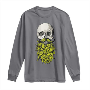Vintage Craft Brewer Beer Lover Gift Long Sleeve Shirt Beer Hops Beard Skull