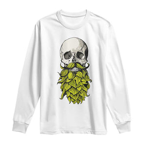 Vintage Craft Brewer Beer Lover Gift Long Sleeve Shirt Beer Hops Beard Skull