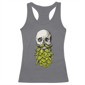 Vintage Craft Brewer Beer Lover Gift Racerback Tank Top Beer Hops Beard Skull