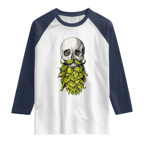 Vintage Craft Brewer Beer Lover Gift Raglan Shirt Beer Hops Beard Skull