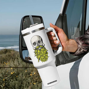 Vintage Craft Brewer Beer Lover Gift Tumbler With Handle Beer Hops Beard Skull