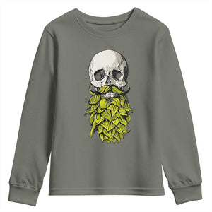 Vintage Craft Brewer Beer Lover Gift Youth Sweatshirt Beer Hops Beard Skull