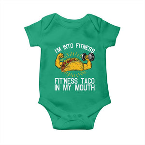 Funny Tacos Lover Baby Onesie I Am Into Fitness TS12 Irish Green Print Your Wear