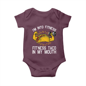 Funny Tacos Lover Baby Onesie I Am Into Fitness TS12 Maroon Print Your Wear