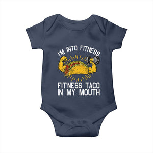 Funny Tacos Lover Baby Onesie I Am Into Fitness TS12 Navy Print Your Wear
