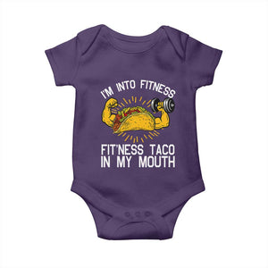 Funny Tacos Lover Baby Onesie I Am Into Fitness TS12 Purple Print Your Wear