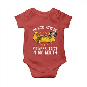 Funny Tacos Lover Baby Onesie I Am Into Fitness TS12 Red Print Your Wear