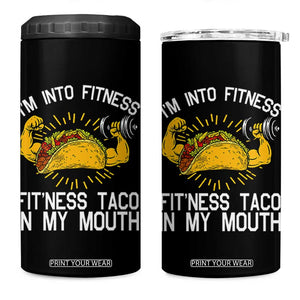 Funny Tacos Lover 4 in 1 Can Cooler Tumbler I Am Into Fitness TS12 One Size: 16 oz Black Print Your Wear
