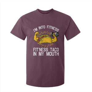 Funny Tacos Lover T Shirt For Kid I Am Into Fitness TS12 Maroon Print Your Wear