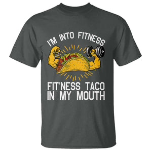 Funny Tacos Lover T Shirt I Am Into Fitness TS12 Dark Heather Print Your Wear