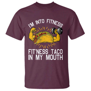 Funny Tacos Lover T Shirt I Am Into Fitness TS12 Maroon Print Your Wear