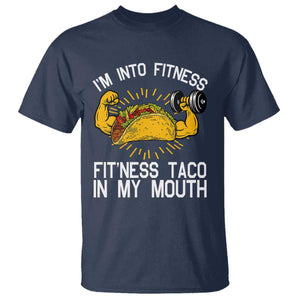 Funny Tacos Lover T Shirt I Am Into Fitness TS12 Navy Print Your Wear