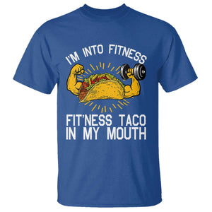 Funny Tacos Lover T Shirt I Am Into Fitness TS12 Royal Blue Print Your Wear