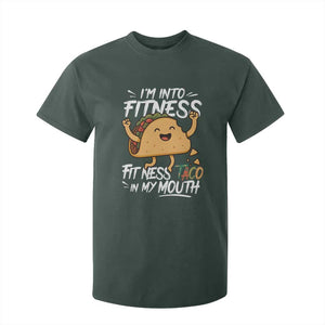 Funny Mexican Food Lover T Shirt For Kid I Am Into Fitness Taco In My Mouth TS12 Dark Forest Green Print Your Wear