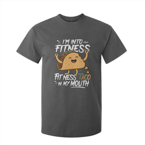 Funny Mexican Food Lover T Shirt For Kid I Am Into Fitness Taco In My Mouth TS12 Dark Heather Print Your Wear