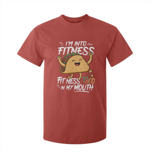 Funny Mexican Food Lover T Shirt For Kid I Am Into Fitness Taco In My Mouth TS12 Red Print Your Wear