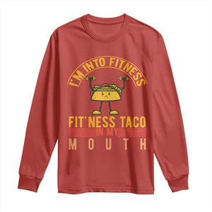 Tacos Lover Long Sleeve Shirt I Am Into Fitness Humor TS12 Red Print Your Wear