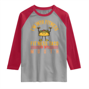 Tacos Lover Raglan Shirt I Am Into Fitness Humor TS12 Sport Gray Red Print Your Wear