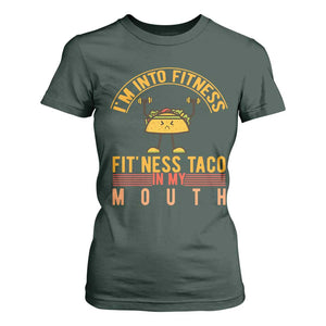 Tacos Lover T Shirt For Women I Am Into Fitness Humor TS12 Dark Forest Green Print Your Wear