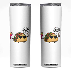 Tacos Lovers Skinny Tumbler Mexican Food Lover Gift TS12 White Print Your Wear