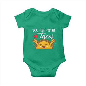 Funny Taco Lover Baby Onesie You Had Me At Tacos TS12 Irish Green Print Your Wear
