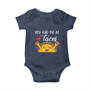 Funny Taco Lover Baby Onesie You Had Me At Tacos TS12 Navy Print Your Wear