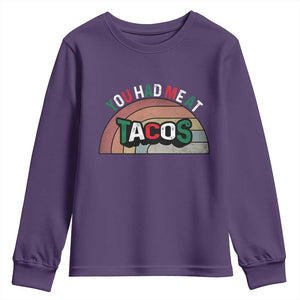 You Had Me At Tacos Youth Sweatshirt Tacos Lover Gift TS12 Purple Print Your Wear
