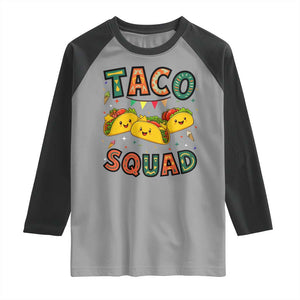 Taco Squad Raglan Shirt Funny Mexican Food Lovers Gift TS12 Sport Gray Black Print Your Wear