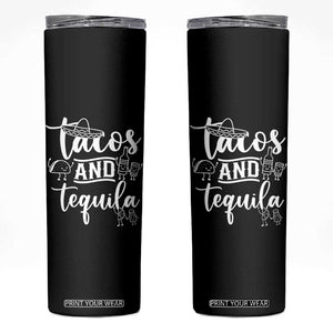 Tacos And Tequila Lover Skinny Tumbler Funny Humor Gift TS12 Black Print Your Wear