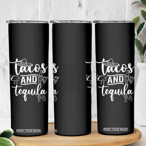 Tacos And Tequila Lover Skinny Tumbler Funny Humor Gift TS12 Print Your Wear