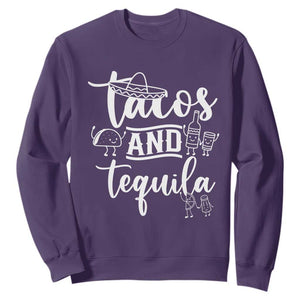 Tacos And Tequila Lover Sweatshirt Funny Humor Gift TS12 Purple Print Your Wear