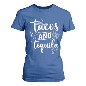 Tacos And Tequila Lover T Shirt For Women Funny Humor Gift TS12 Royal Blue Print Your Wear