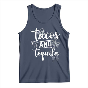 Tacos And Tequila Lover Tank Top Funny Humor Gift TS12 Navy Print Your Wear